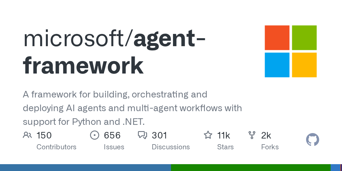 Microsoft Agent Framework - AI开源项目源码(10.8k Stars | Python | 67MB)-华景云源码库-优质开源源码免费下载
